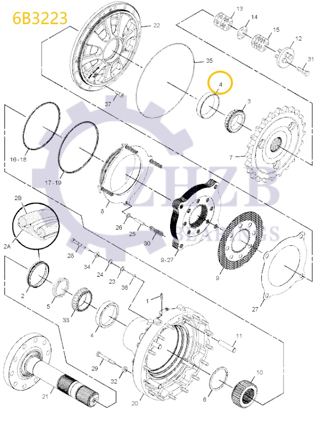 ZHZB CAT Motor grader bearing 6B3223